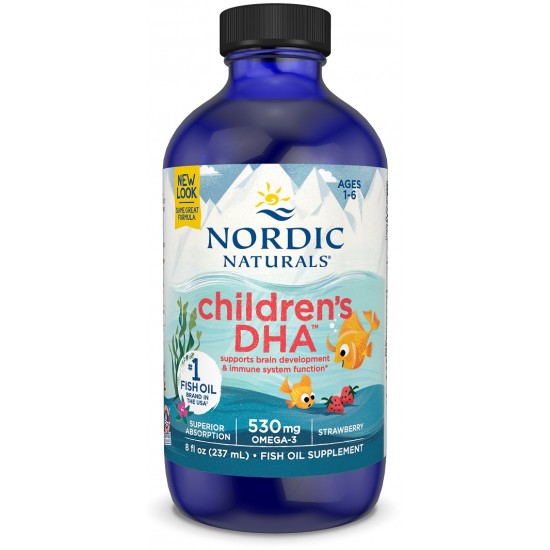 【因天气原因液体侧漏无法理赔】NORDIC NATURALS 挪威小鱼 儿童液体DHA 草莓味 237ml 保质期： 2026.11